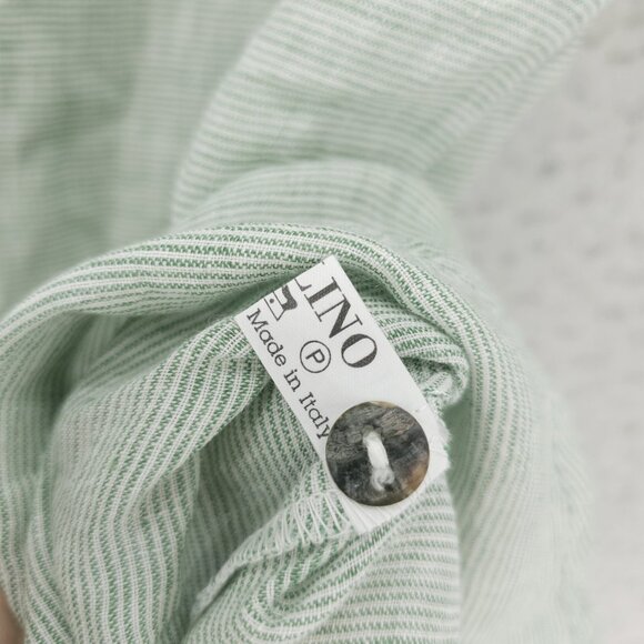 CASA MASTRO Positano 100% Linen Shirt Green Stripe Short Sleeve Size SMALL - Picture 7 of 7